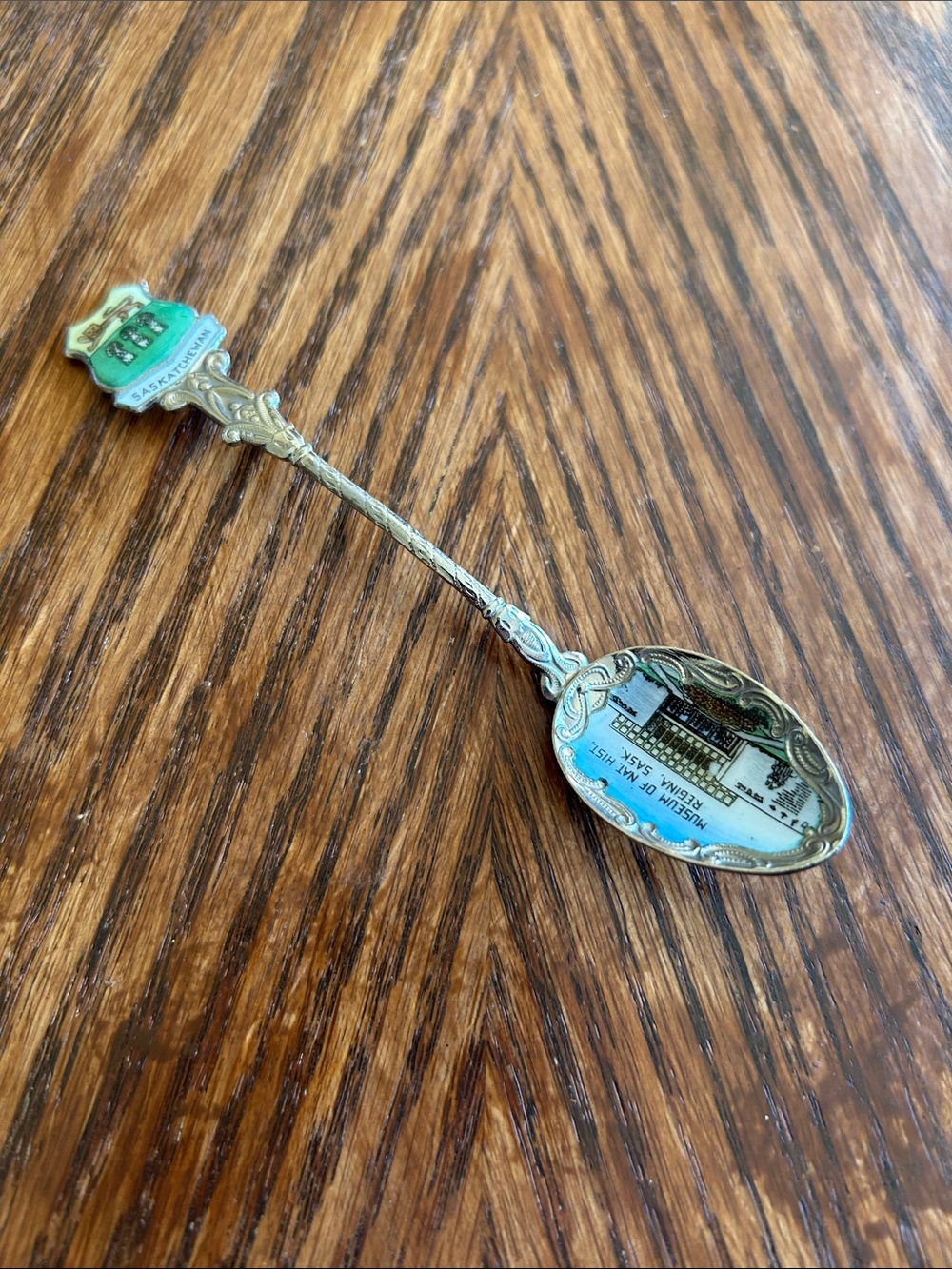 Vintage Saskatchewan Regina Museum of Natural History Enameled Souvenir Spoon